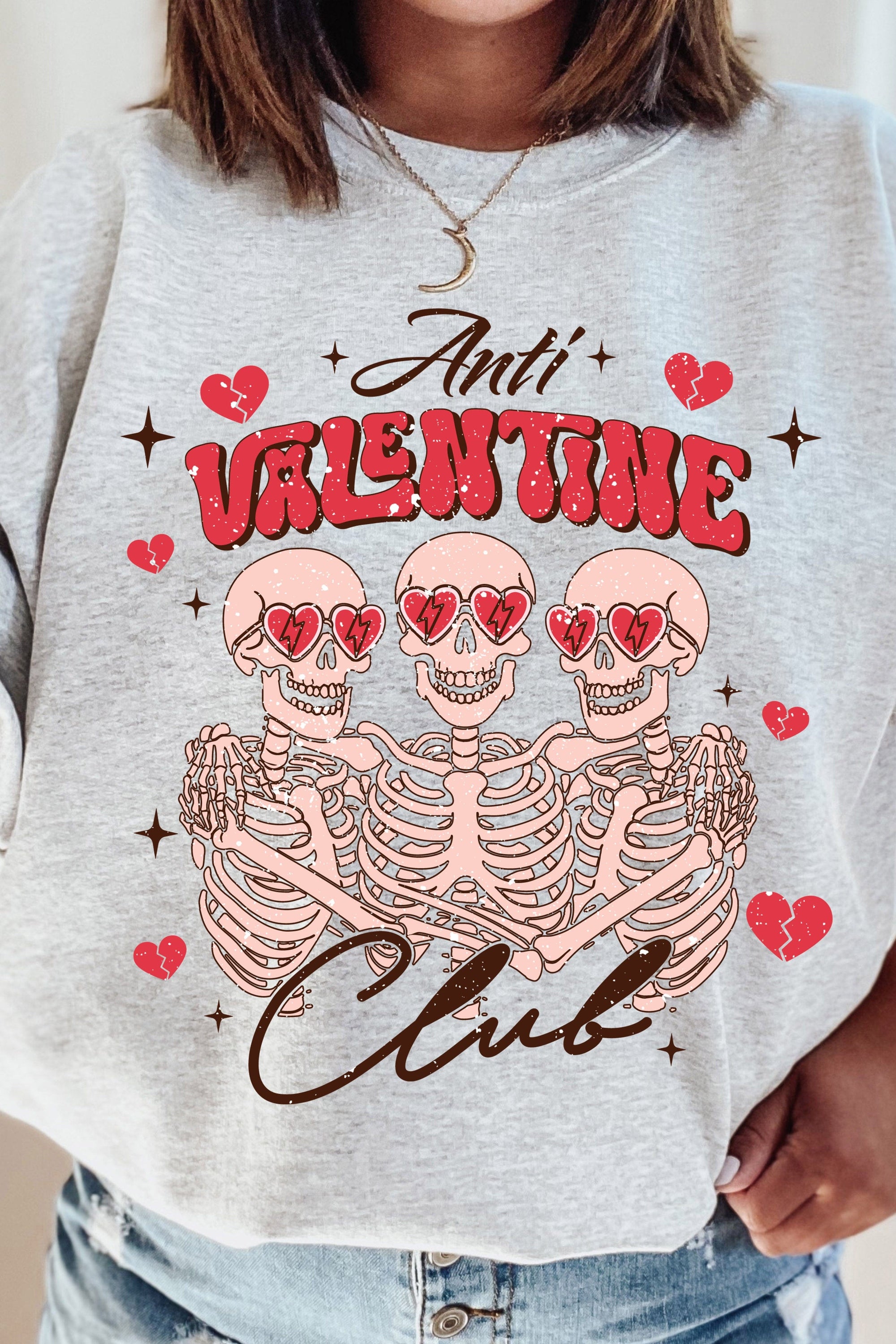 Anti Valentine Club Fleece Lined Sweatshirt