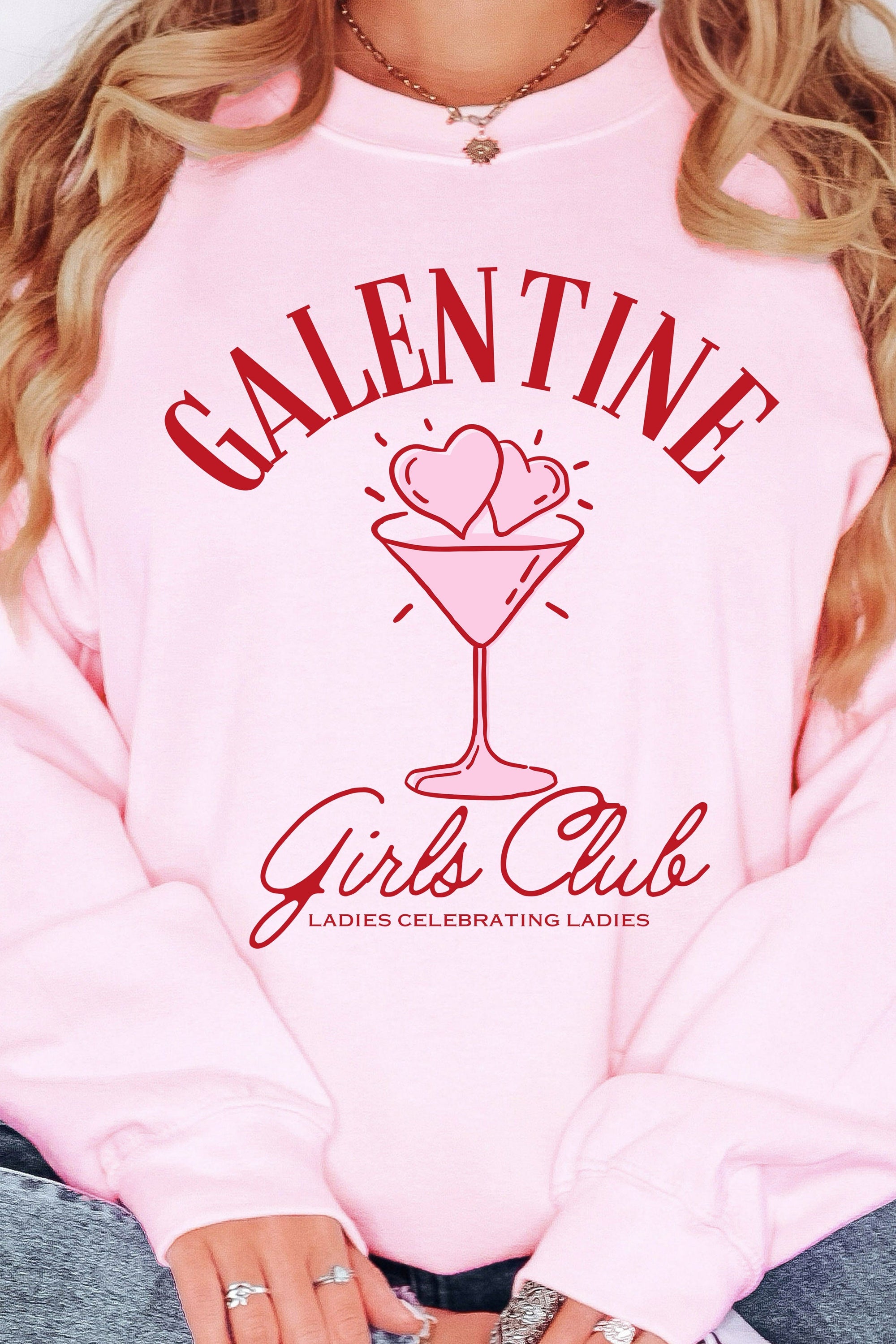 Galentine Girls Club Fleece Lined Sweatshirt