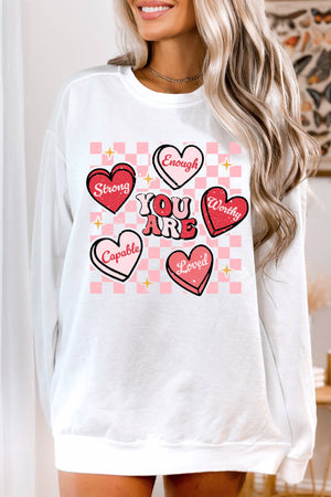 You Are Affirmation Hearts Sweatshirt