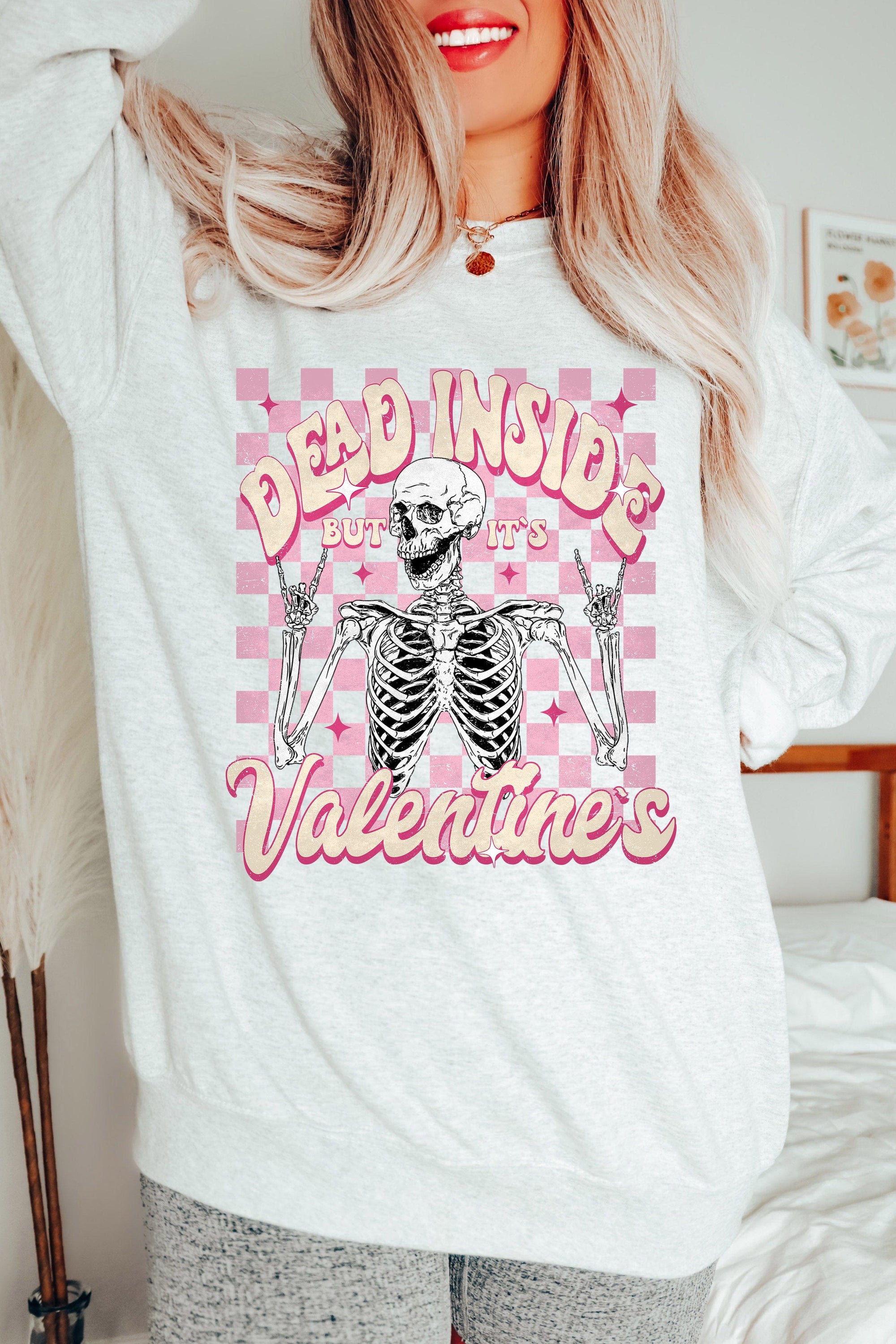Dead Inside But It's Valentine's Fleece Lined Sweatshirt