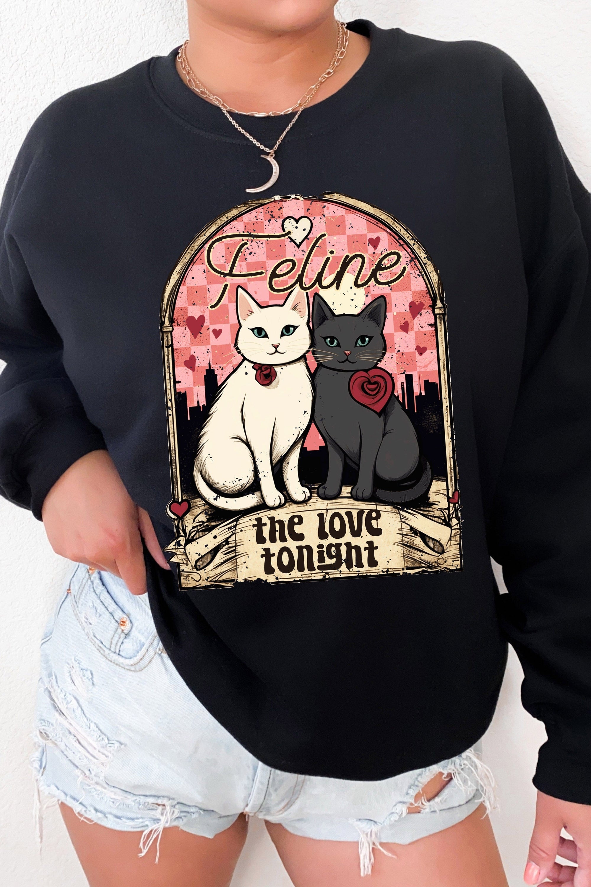 Feline The Love Tonight Fleece Lined Sweatshirt