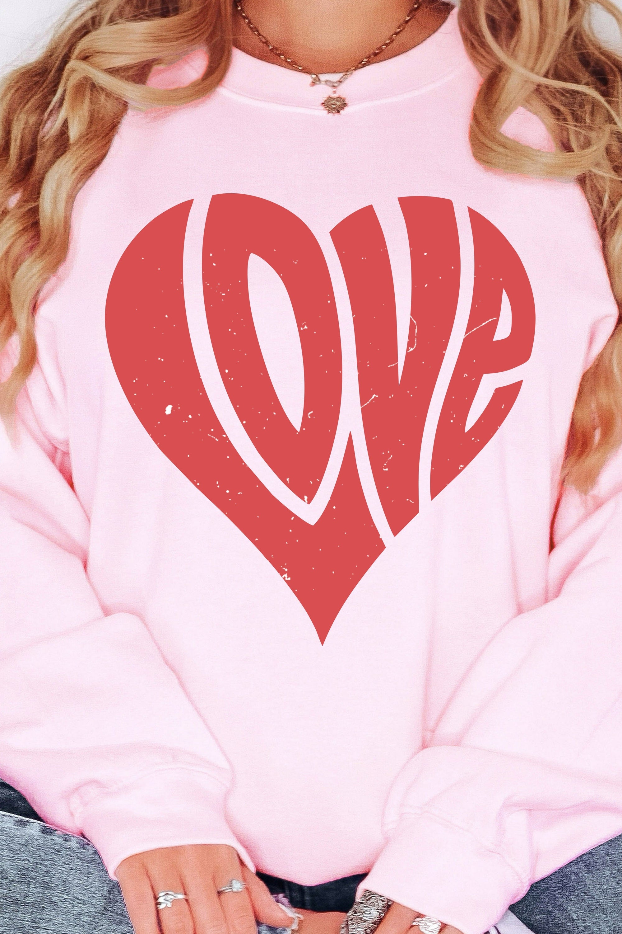 Groovy Love Heart Fleece Lined Sweatshirt