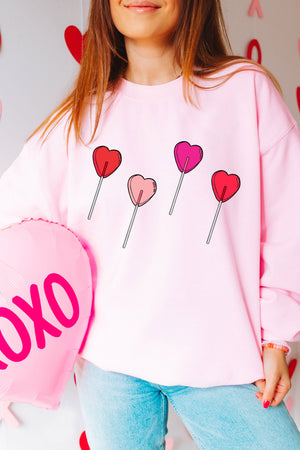 Lollipop Hearts Fleece Lined Sweatshirt