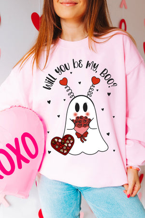 Will You Be My Boo Fleece Lined Sweatshirt