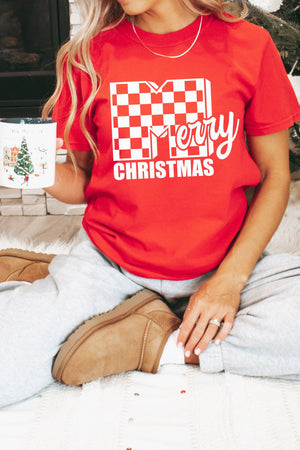Checkered Merry Christmas T-Shirt