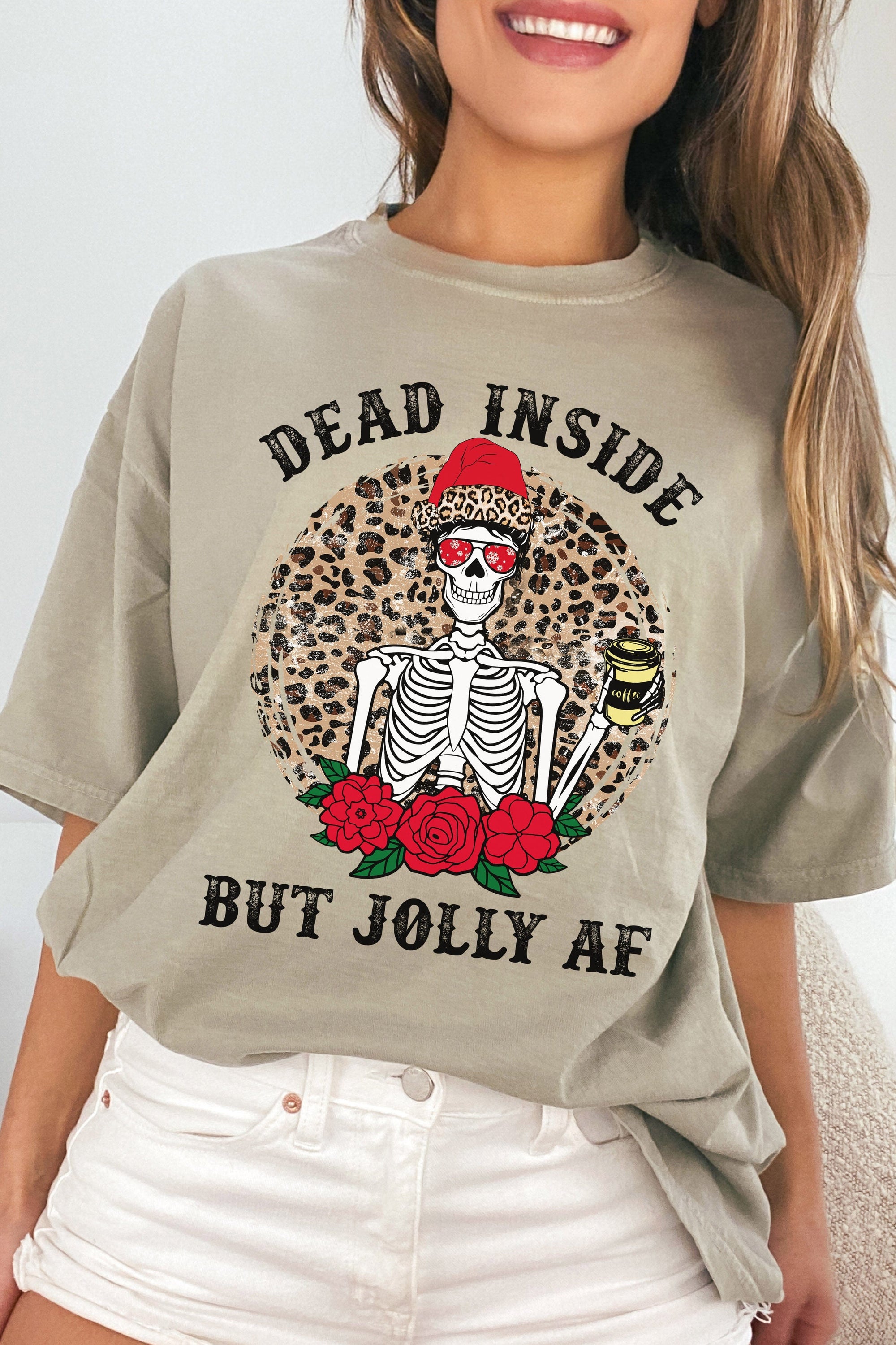 Dead Inside But Jolly AF Christmas T-Shirt