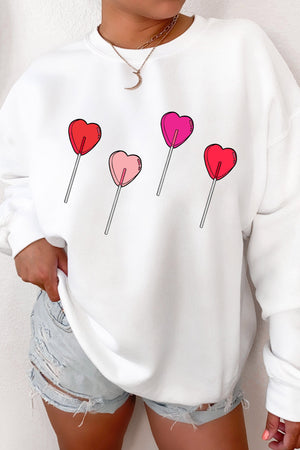 Lollipop Hearts Fleece Lined Sweatshirt